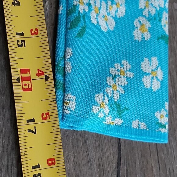 Savida Women's Light Blue Floral Ruched Shoulders Jersey Shirt - Size Small - Picture 4 of 8